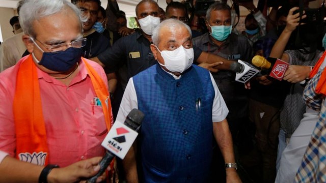 Nitin Patel cries after meeting CM designate Bhupendra