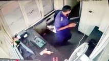 Video: Truck rammed into toll booth in Bhadohi, worker safe