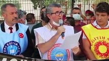 Denizli'de sendika başkanlarından öğretmene şiddet tepkisi