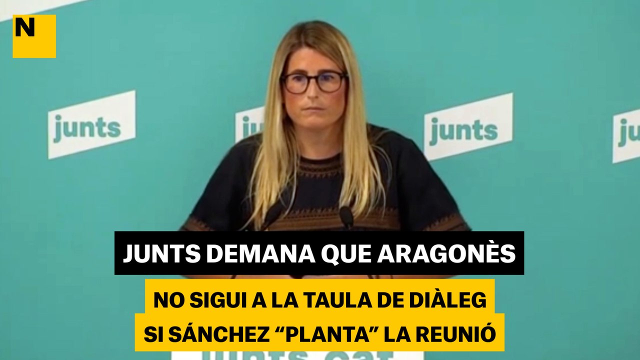 Junts demana que Aragonès no sigui a la taula de diàleg si Sánchez "planta" la reunió