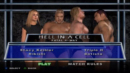 Here Comes the Pain Stacy Keibler(ovr 100) vs Rikishi vs Triple H vs Batista