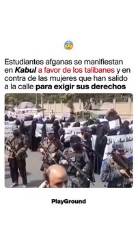 Estudiantes afganas se manifiestan en Kabul a favor de los talibanes