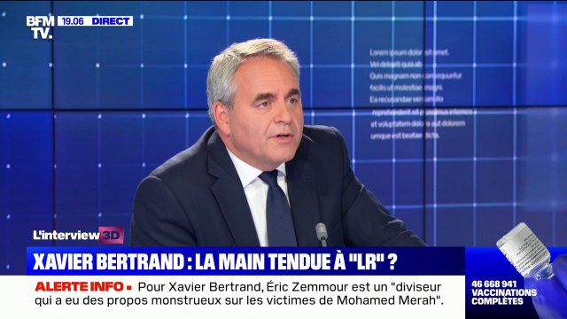 Xavier Bertrand: La primaire, je n'y participerai pas parce que je pense qu'elle est source de division