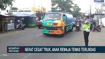 Detik-Detik Remaja Tewas Terlindas Karena Nekat Cegat Truk di Cianjur Jabar