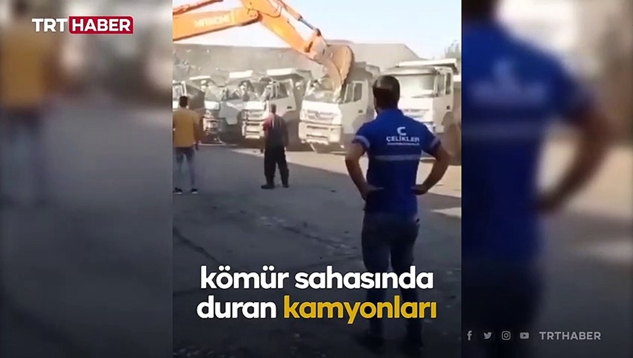 Ortağına kızdı, kamyonları kepçeyle ezdi