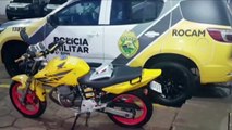 Motocicleta Honda Twister com registro de furto é recuperada pela PM no Bairro Alto Alegre