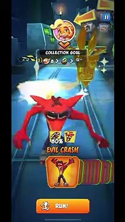 Evil Crash Bandicoot Skin Gameplay - Crash Bandicoot: On The Run! (Season 4 Tier 30 Reward)