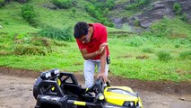 Dropping RC Monster Car From Mountain गाडी को पहाड़ से गिराया Will It Survive  || Crazy XYZ||