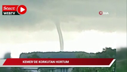 Kemer’de korkutan hortum