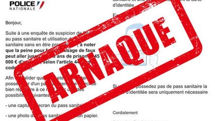 Arnaque au pass sanitaire, la police lance l'alerte