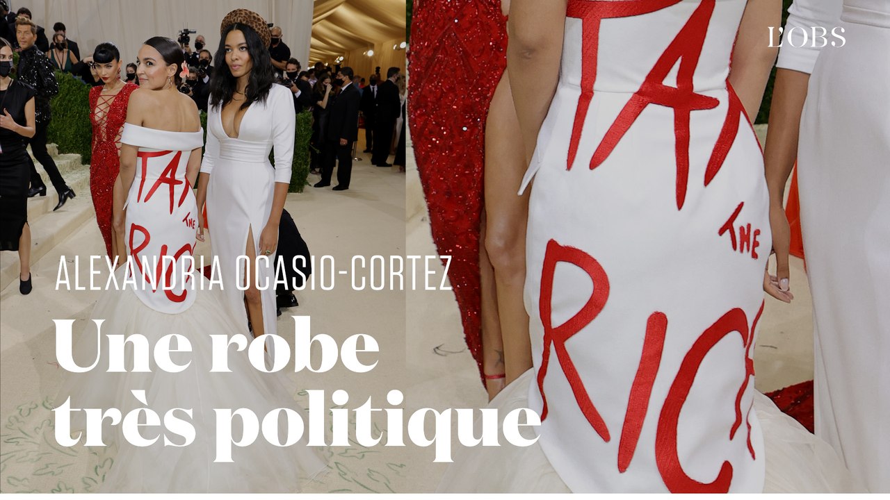 Au gala du MET, Alexandria Ocasio-Cortez porte la très politique robe"Tax the rich"