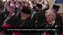 Pope Francis speaks to Catholic bishops in Slovakia