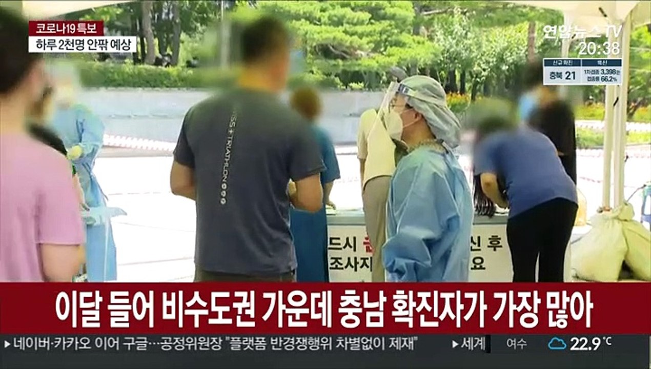 비수도권 이틀 연속 300명대 확진…충남 확산세 여전