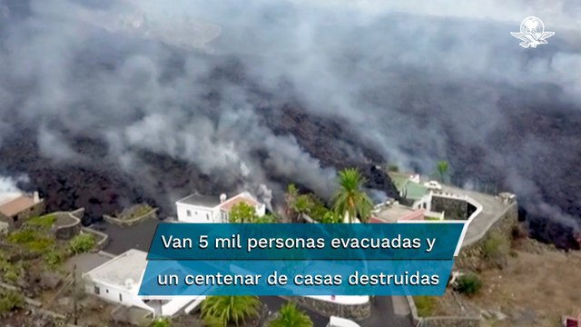 Lava del volcán Cumbre Vieja destruye un centenar de casas en isla La Palma
