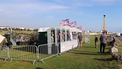 Veterans in portable toilet challenge
