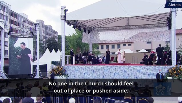 Pope Francis meets with the Roma community in Slovakia