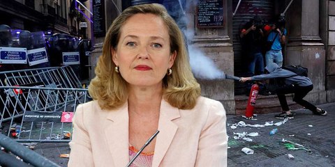 El vídeo viral que desmonta la gran mentira de Nadia Calviño: “Fue una Diada pacífica”