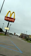 Group of Amish Buggies Parked at McDonald's