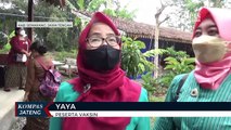 Unik, Petugas dan Peserta Vaksinasi Memakai Kebaya