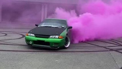 Car Tire Burnout Gender Reveal