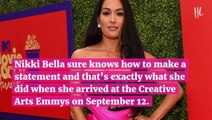 Nikki Bella Stuns In Incredibly Sexy Sheer Dress For Creative Arts Emmys With Artem Chigvintsev