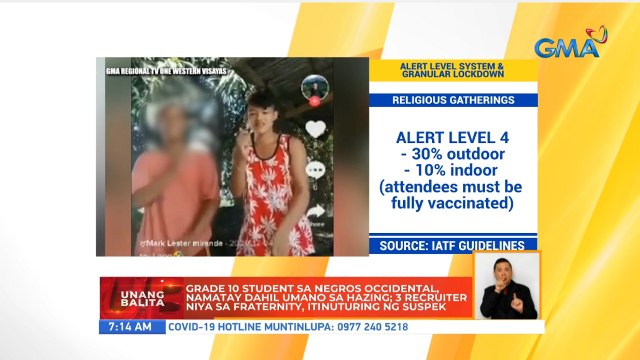 Grade 10 student sa Negros Occidental, namatay dahil umano sa hazing; 3 recruiter niya sa fraternity, itinuturing ng suspek | UB
