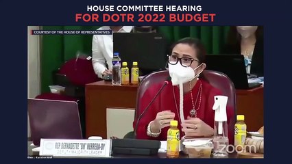 House committee hearing for DOTr 2022 budget