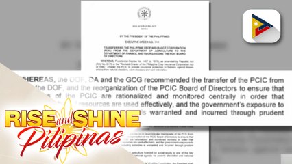 Pagpapatupad ng mga programa ng Philippine Crop Insurance Corporation, inilipat sa DOF