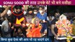 Ganpati Visarjan 2021 | Sonu Sood With Family Bid Goodbye To Bappa On The Beats Of Dhol