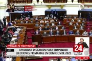 Comisión de Constitución aprobó suspender elecciones primarias para comicios de 2022