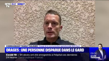 Orages dans le Gard: le chargé de la communication opérationnelle du SDIS affirme qu'"une personne est toujours portée disparue"