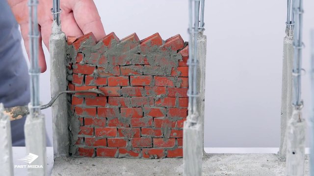 How To Make a Beautiful MINI-House BRICK WALL BRICKLAYING - Part #2