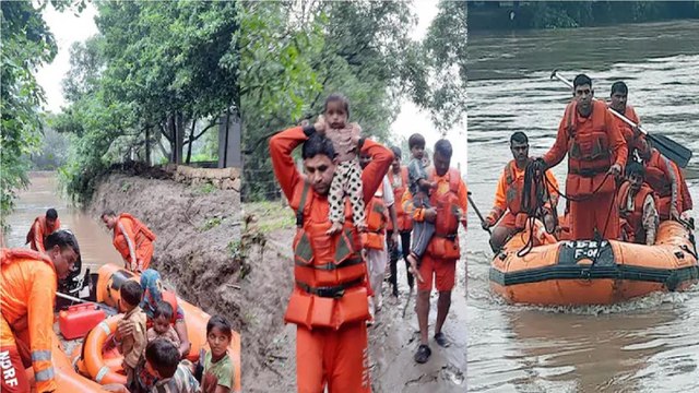 Flood like situation in Gujarat, NDRF teams at rescue