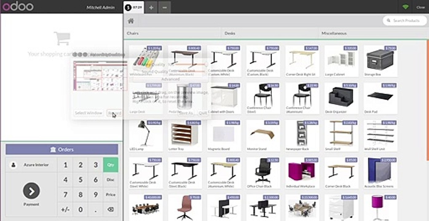 Re-order products from specific orders or re-order the whole orders using a POS touch screen