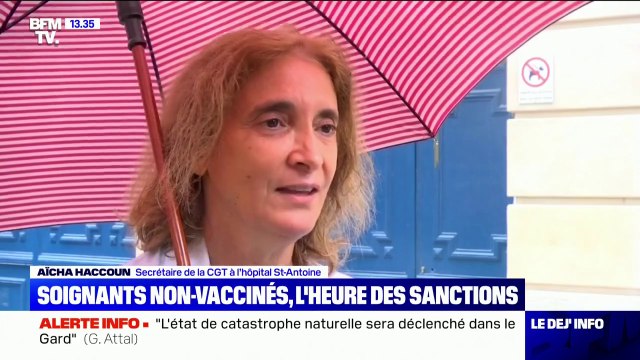 Soignants non-vaccinés: On veut que les collègues soient accompagnés (...), ils vont être en grande difficulté sans salaire , témoigne cette secrétaire de la CGT à l'hôpital St-Antoine