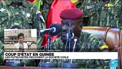 Coup d'État en Guinée : les putschistes reçoivent la société civile