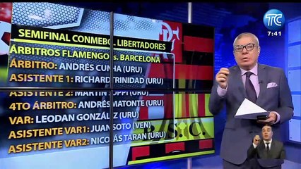 Se confirman árbitros para partido de Barcelona en semifinal de Libertadores