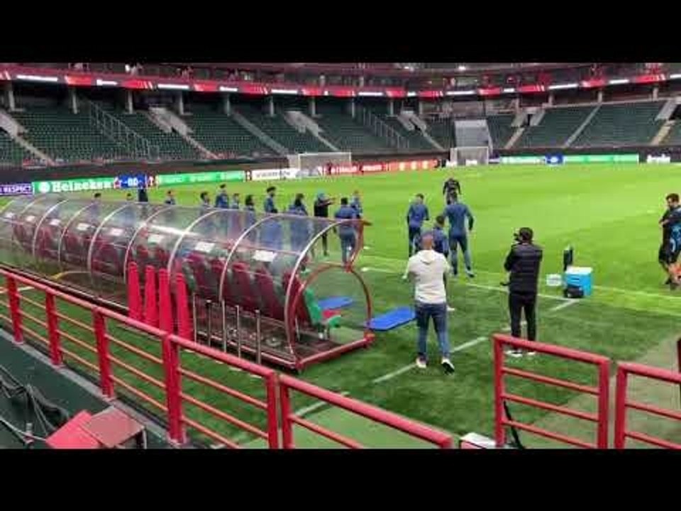 Lokomotiv Moscou-OM : les Olympiens à l'entraînement sur la pelouse de la RZD Arena