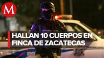 En Zacatecas, policías catean finca y hallan 10 cuerpos