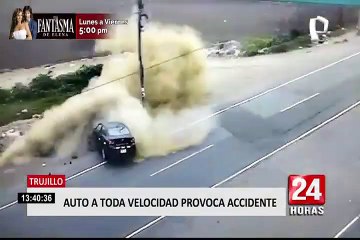 Trujillo: cámara capta choque entre auto y combi