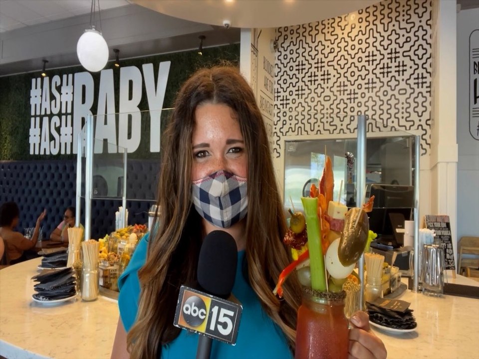 BLOODY MARY BAR! Build Your Own Bloody Mary with ravioli, meatballs and chicken wings at Hash Kitchen - Appetite AZ