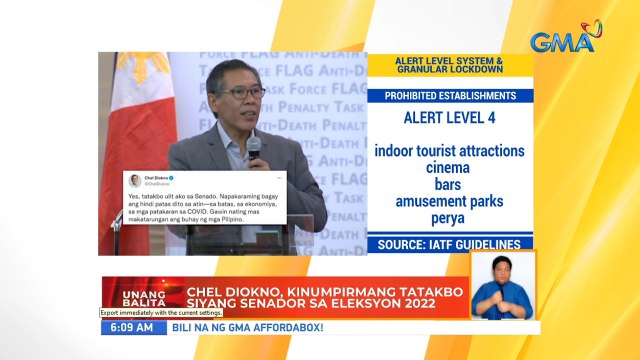 Chel Diokno, kinumpirmang tatakbo siyang senador sa eleksyon 2022 | UB