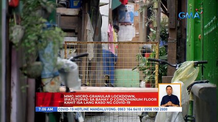MMC: Micro-granular lockdown, ipatutupad sa bahay o condominium floor kahit isa lang kaso ng COVID-19 | UB