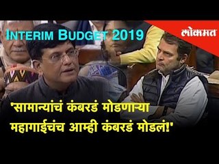 Budget 2019: 'सामान्यांचं कंबरडं मोडणाऱ्या महागाईचंच आम्ही कंबरडं मोडलं!' - Piyush Goyal