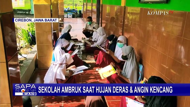 Satu Ruang Kelas SDN 2 Cangkoak Ambruk Diterjang Hujan Deras dan Angin Kecang