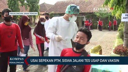 Usai Sepekan Jalani PTM, Siswa Jalani Tes Usap dan Vaksin
