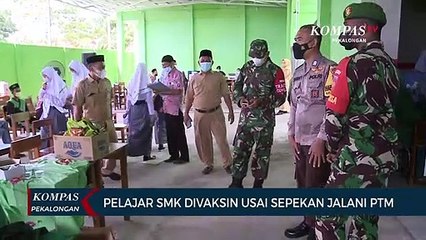 Pelajar SMK Divaksin, Usai Sepekan Jalani PTM