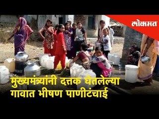 मुख्यमंत्र्यांनी दत्तक घेतलेल्या गावात भीषण पाणीटंचाई |Lokmat News