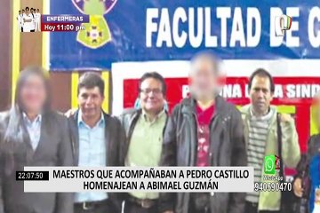 Denuncian que maestros que acompañaban a Pedro Castillo homenajean a Abimael Guzmán