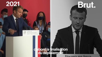 Emmanuel Macron devant les forces de l'ordre : 2021 vs 2017